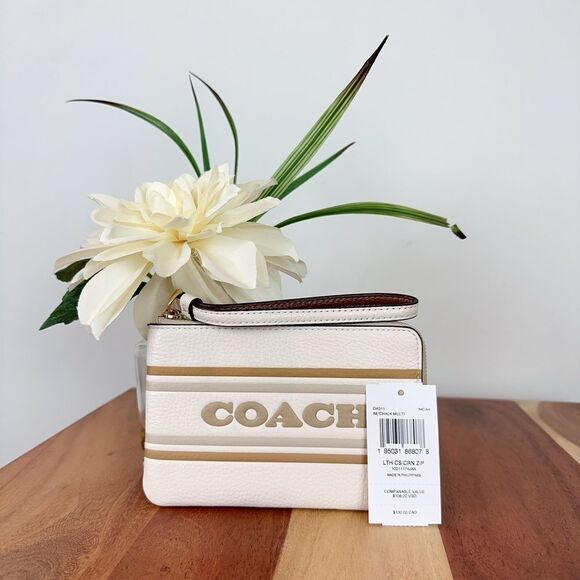 Bundle NWT Coach Logan Messenger and Corner zip Wristlet‎ With Coach Stripe - Picture 10 of 14